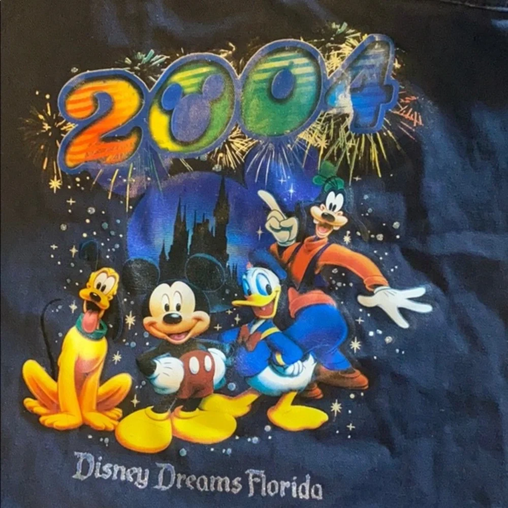 Disney Dreams Florida 2004 Tote Bag Mickey Donald Goofy Pluto Zip Reusable